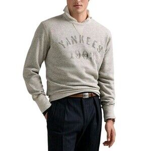 Polo Ralph Lauren New York Yankees Sweatshirt Mens M Gray Logo Cooperstown
